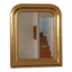 Antique Louis Phillipe mirror gilded with imitation gold copper leaf