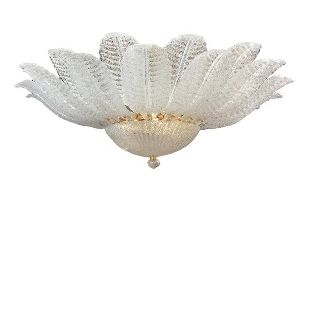 Murano glass sputnik chandelier flush mount, mazzega style, lot of 2 or a pair of chandeliers