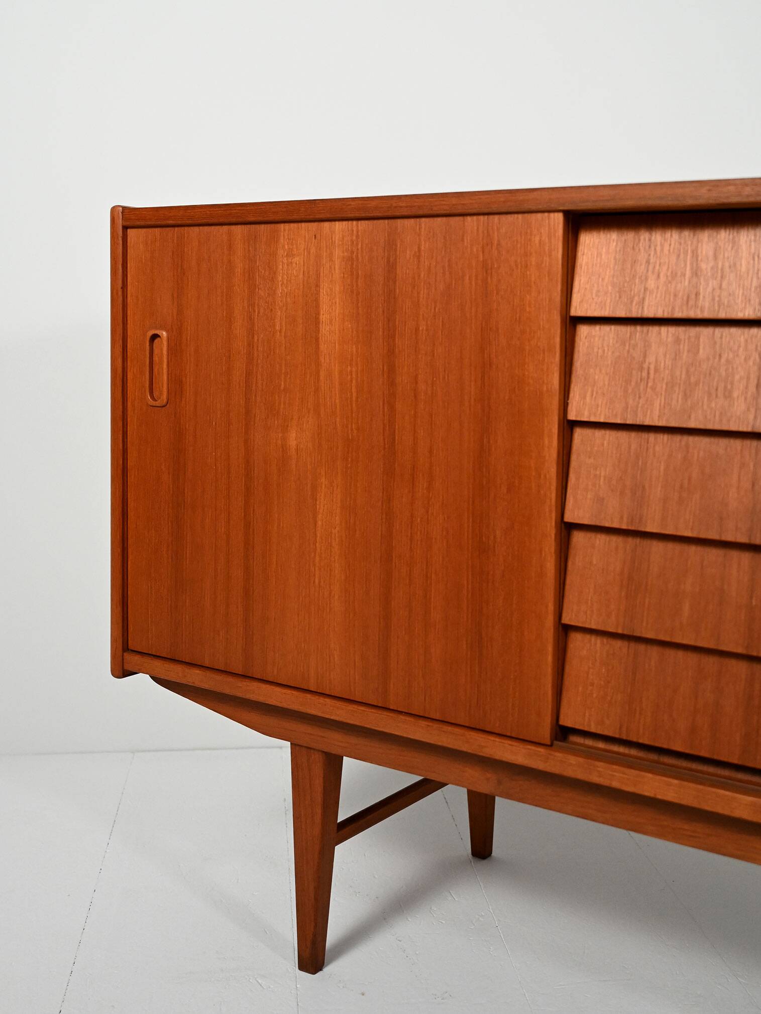 Scandinavian sideboard with louvered drawers, 1950s/60s