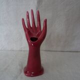 Hand ceramic fig tree color red burgundy