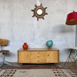 Vintage TV unit with tapered legs in Scandinavian style.