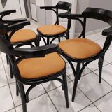 Suite of 4 chairs vintage bistrot 1960s