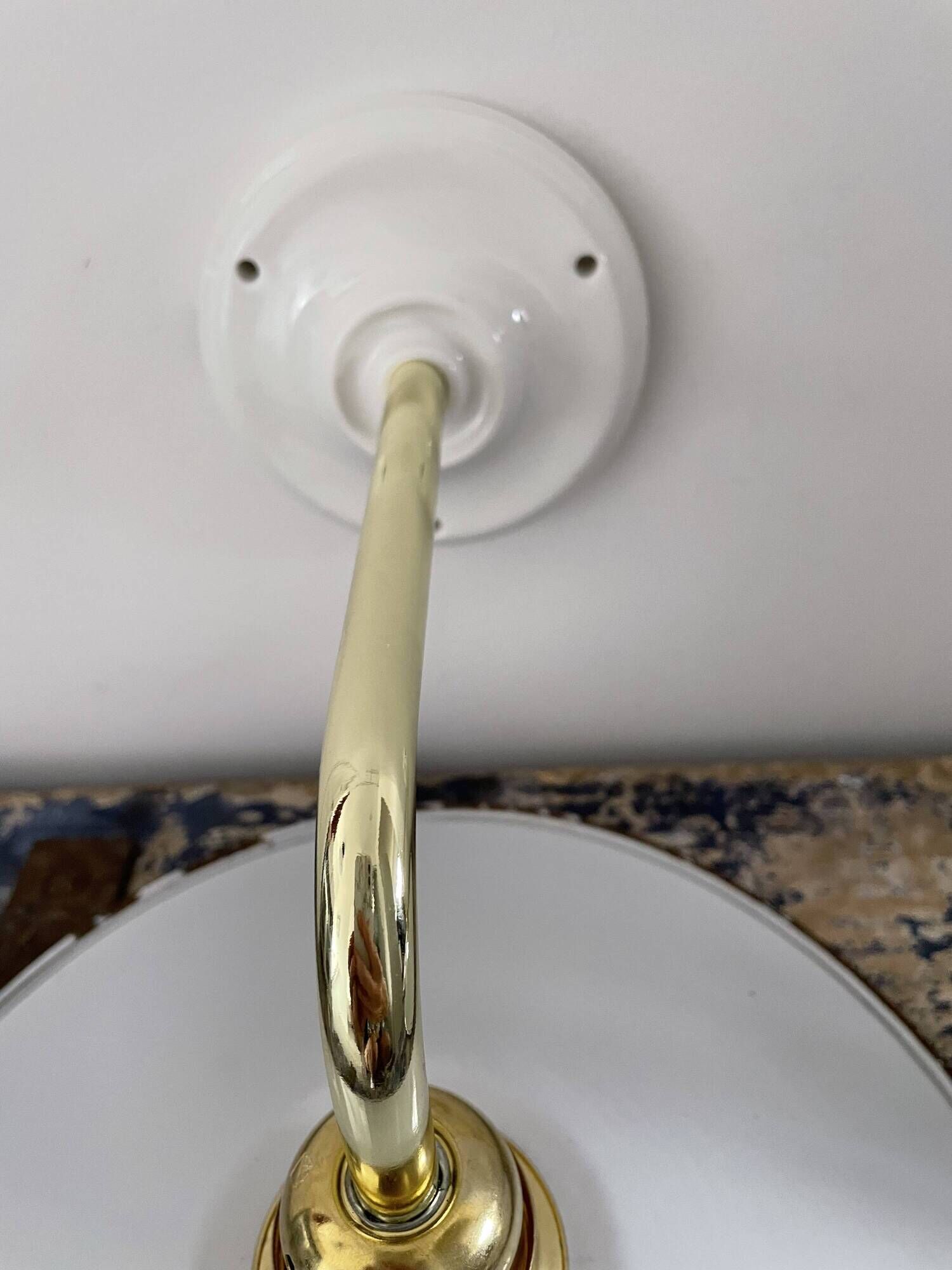 Pair of vintage wall lamps in enamelled sheet metal electrified to nine