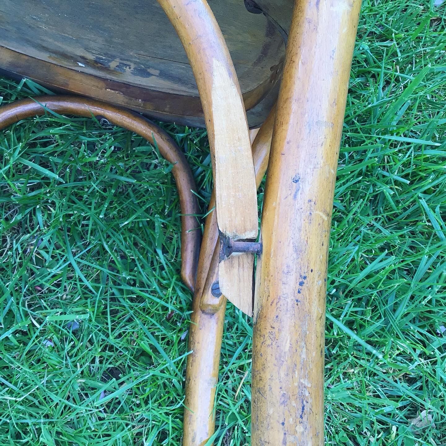 Lot of two wooden bistro chairs