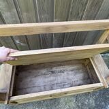 Farmhouse bench with chest in antique solid walnut