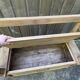 Farmhouse bench with chest in antique solid walnut