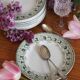 12 flat plates in iron earth model "Mulberry" Saint Amand and Hamage early twentieth century