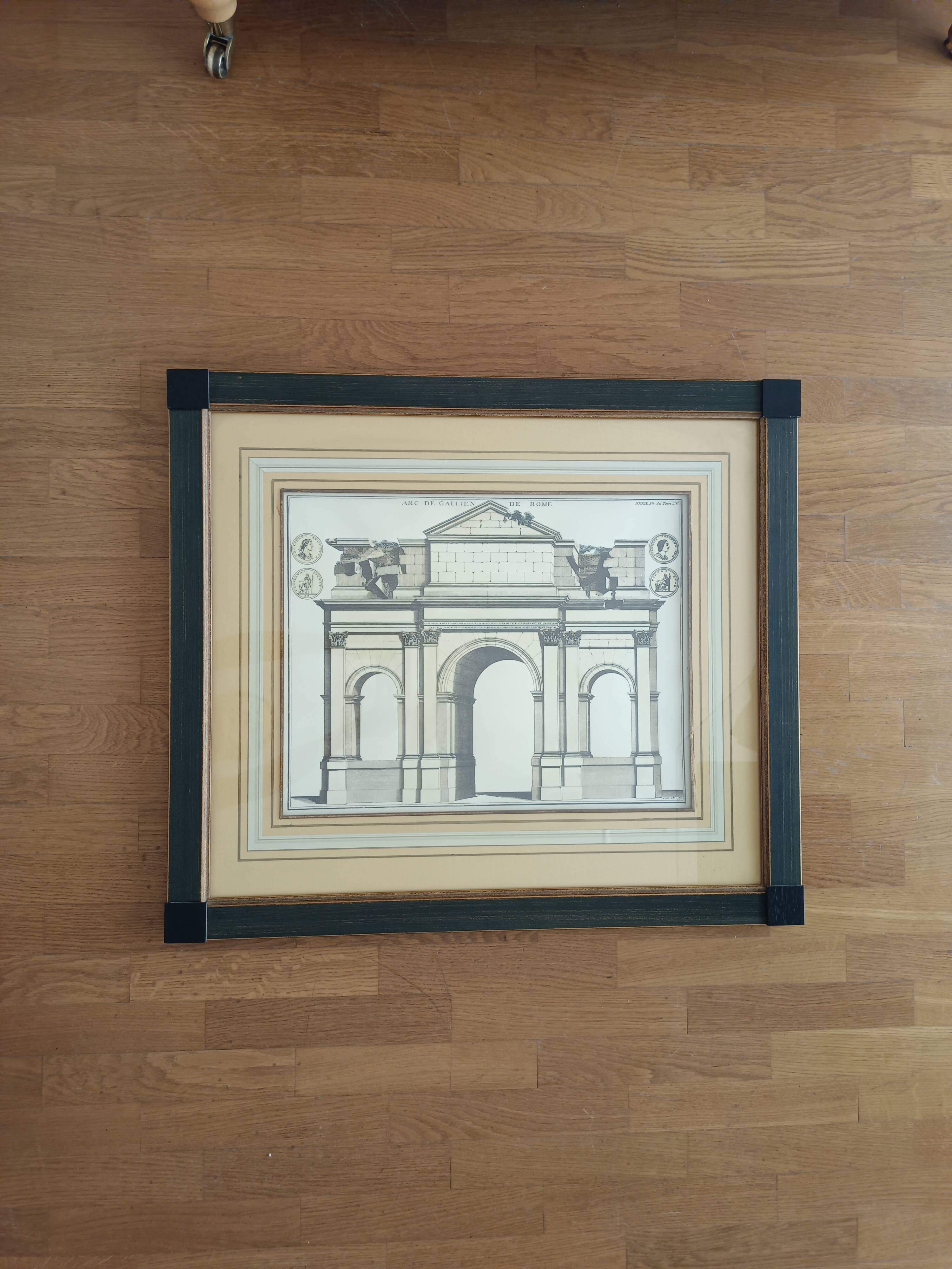 Drawing of the Arc de Triomphe of Gallien, Rome 57x65x2 cm