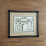 Drawing of the Arc de Triomphe of Gallien, Rome 57x65x2 cm