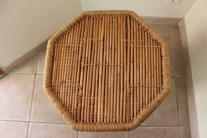 Bamboo and jute coffee table