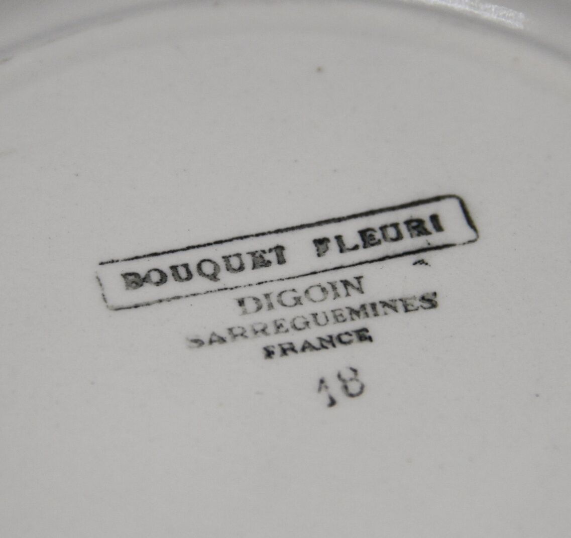 Dessert plate bouquet fleuri Digoin