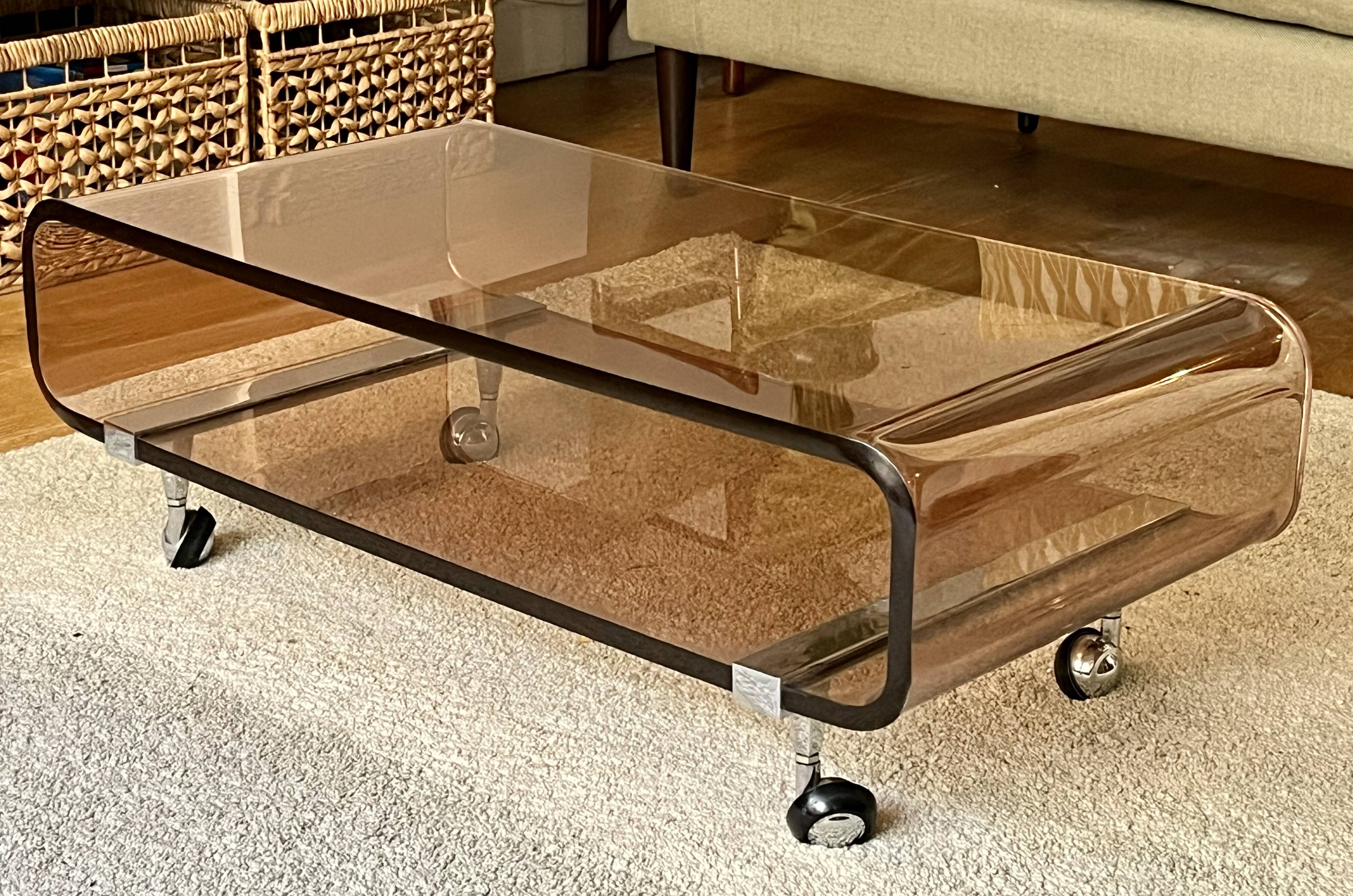 Plexiglass coffee table -Michel Dumas- Rochebobois- Very good condition