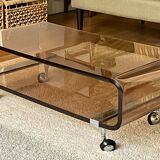 Table basse plexiglas -Michel Dumas- Rochebobois- Très bon état