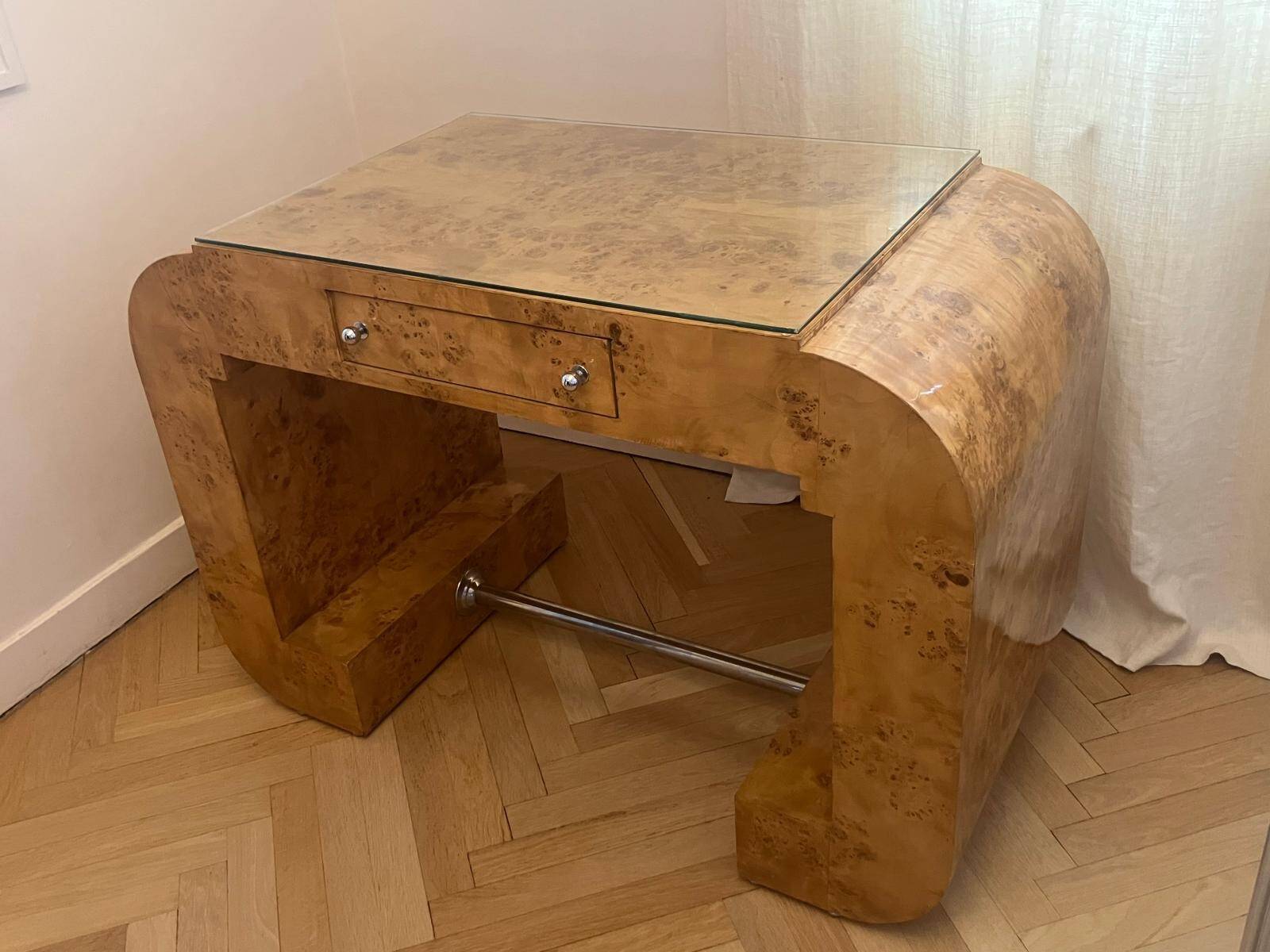 Art Deco Elm Burl Desk