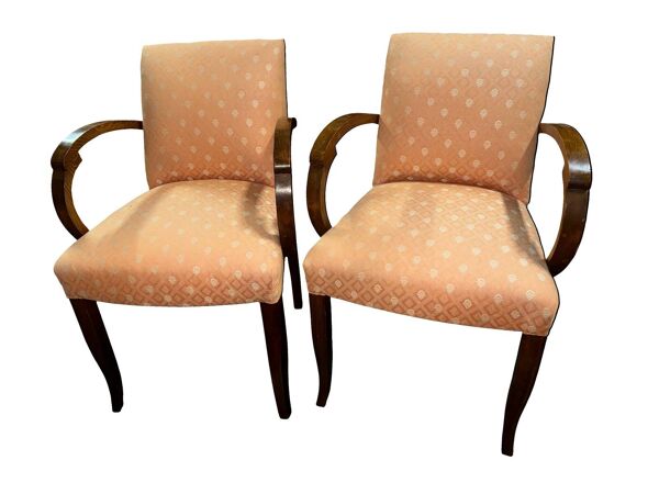 Paire de fauteuils bridge Art Déco - assise en fer à cheval - années 1930