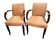Pair of Art Deco bridge armchairs - horseshoe seat - 1930s