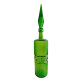 Italian carafe Empoli green with diamond point relief