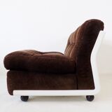 Set of 4 brown Amanta lounge chairs by Mario Bellini for C&B Italia