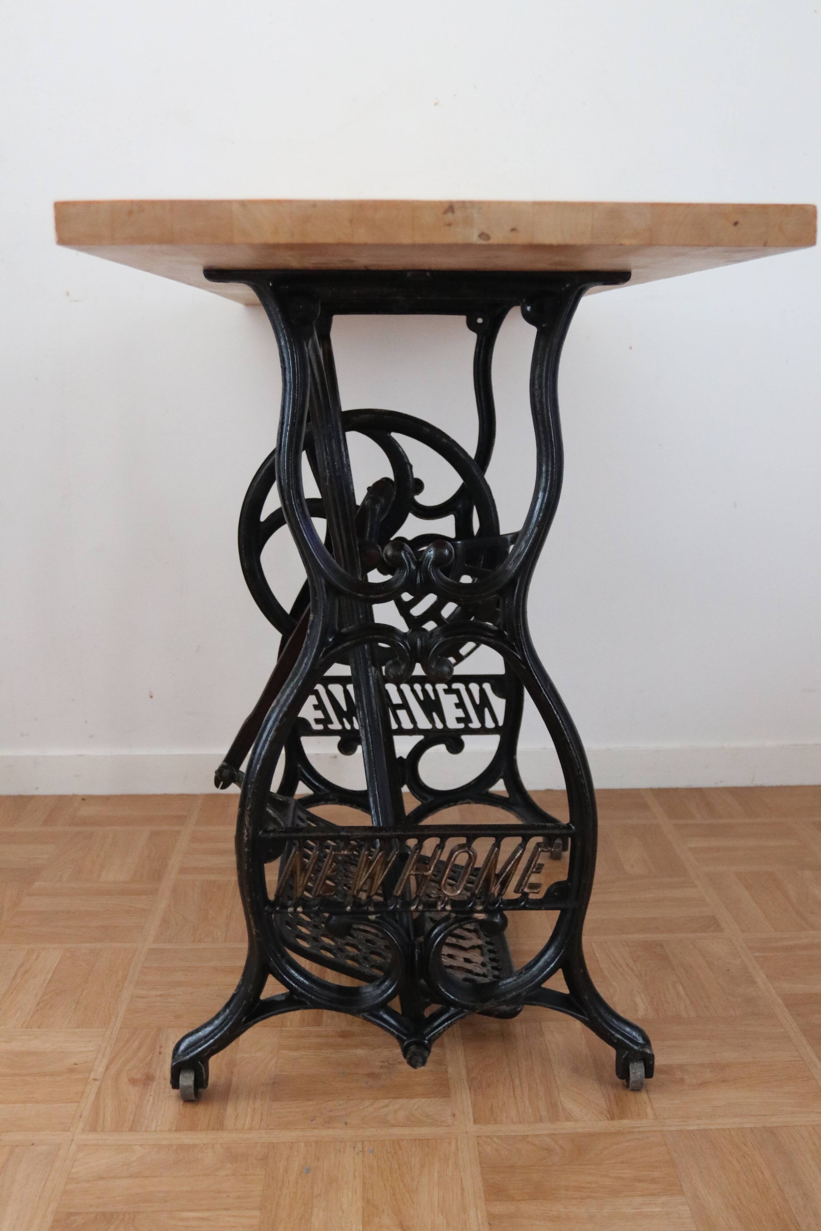 Living room console with sewing machine foot