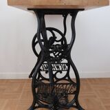 Living room console with sewing machine foot