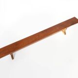 Banc de monastère extra-long en bois d'orme massif, vers 1850