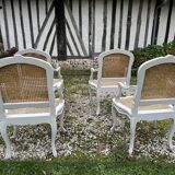 Set of 4 cane armchairs