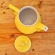Vintage yellow ceramic coffee pot