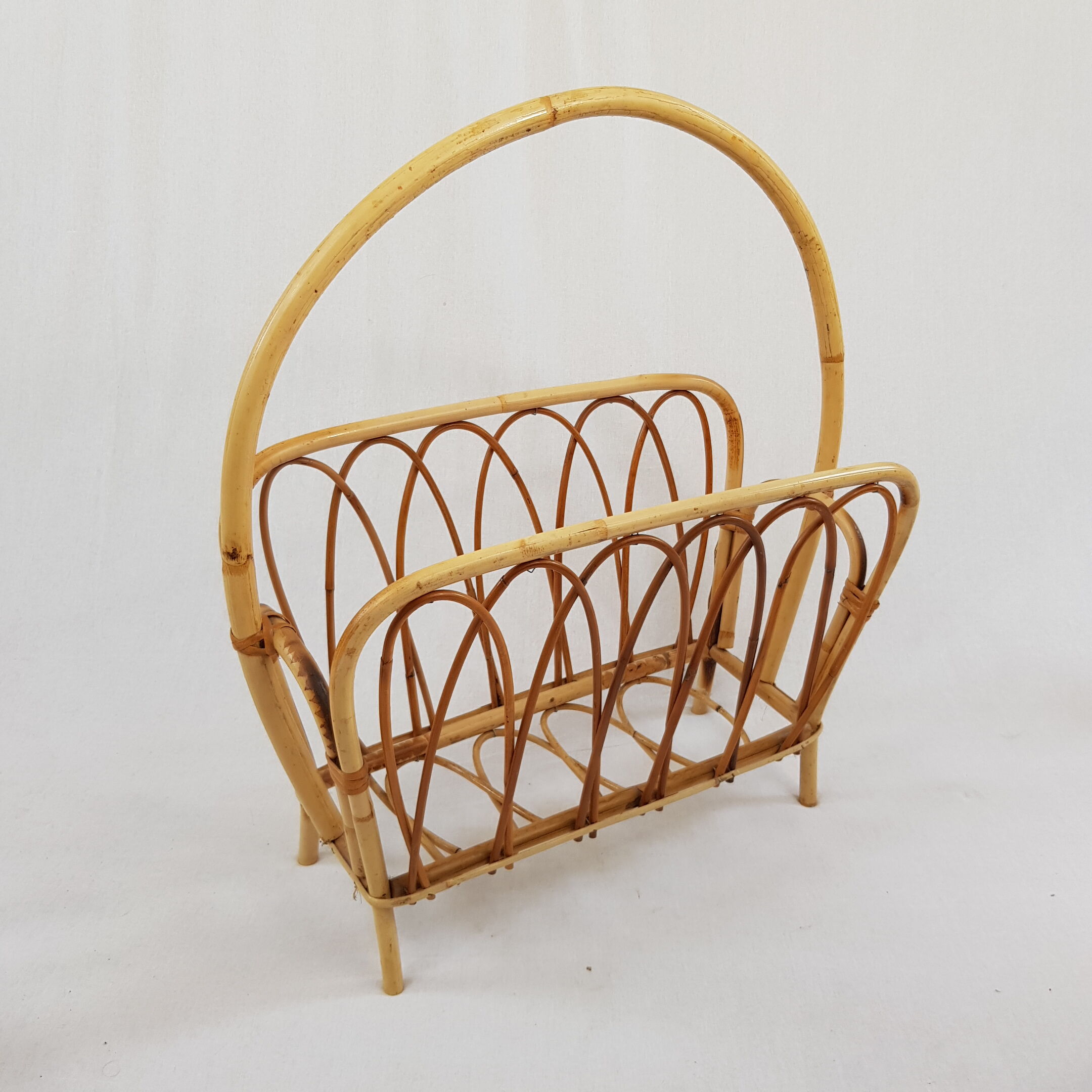 Bamboo and rattan magazine rack