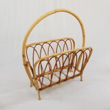 Bamboo and rattan magazine rack