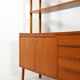 Scandinavian teak bookcase with pull-out desk