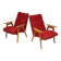 Pair of red armchairs by Jaroslav Smidek for Ton (Thonet) 60s