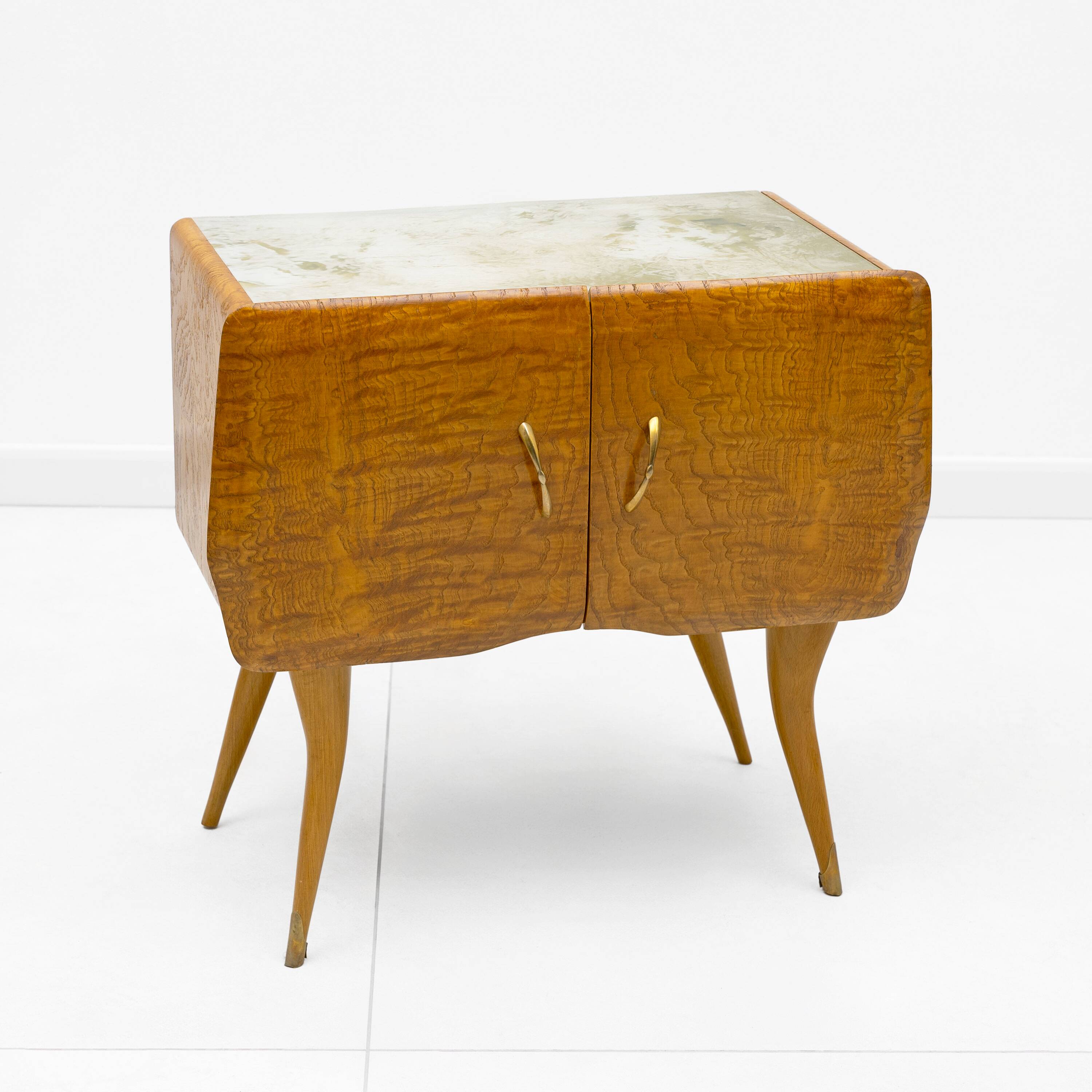 Pair of Mid-Century Style Beech and Chestnut Burl Bedside Tables, 1950s