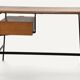 Bureau CM178 Pierre Paulin pour Thonet en chêne et métal noir – Années 1950
