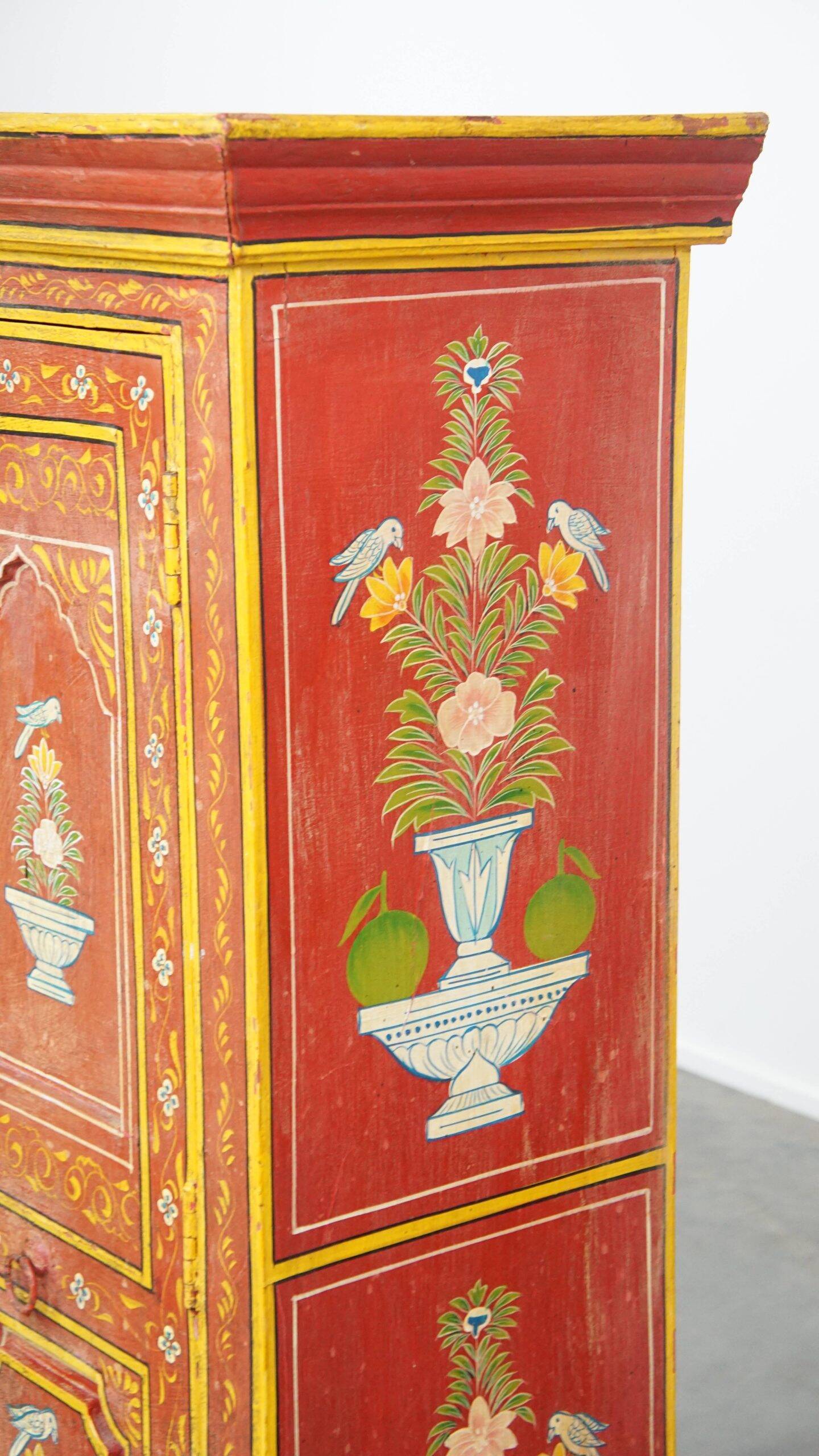 Antique painted folk art cabinet