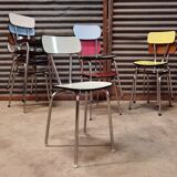 Set of 9 chairs in multicolored formica