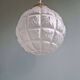 Art Deco trio of frosted glass pendants, 1920s-30s.