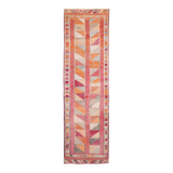 Pink & Red Hallway Vintage Runner Rug, 100x356Cm