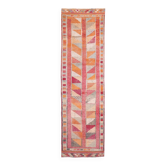 Tapis de couloir vintage rose et rouge, 100 x 356 cm