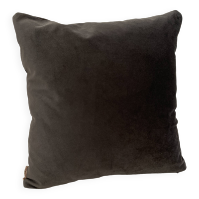Coussin velours gris anthracite