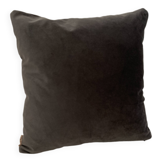 Coussin velours gris anthracite