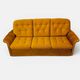 Three-seater convertible vintage canapé in golden corduroy – 1970s