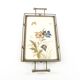 Art Nouveau tray, silver-plated brass, white porcelain, Austria, early 20th century