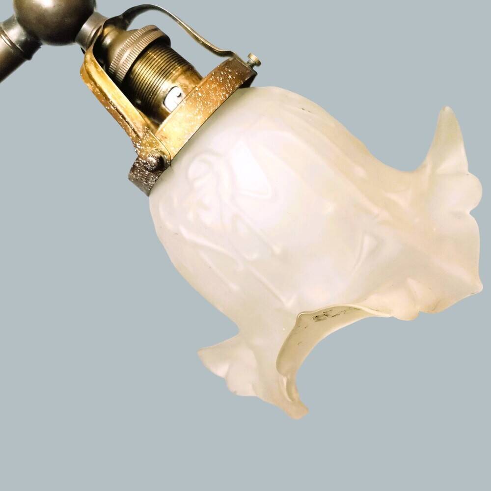 Art Nouveau brass flexible table lamp