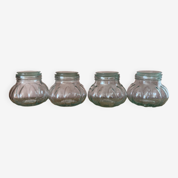 Lot de 4 pots bonbonnières en verre