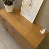 Scandinavian vintage chest of drawers from the 60s in light oak