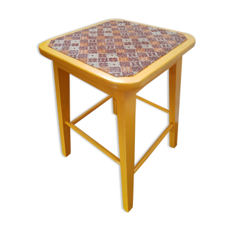 70's wooden tabouret