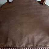 Lot of leather and vintage wood chairs