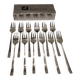 12 silver-plated metal cake forks by Ercuis Horizon silversmiths, 14.9cm
