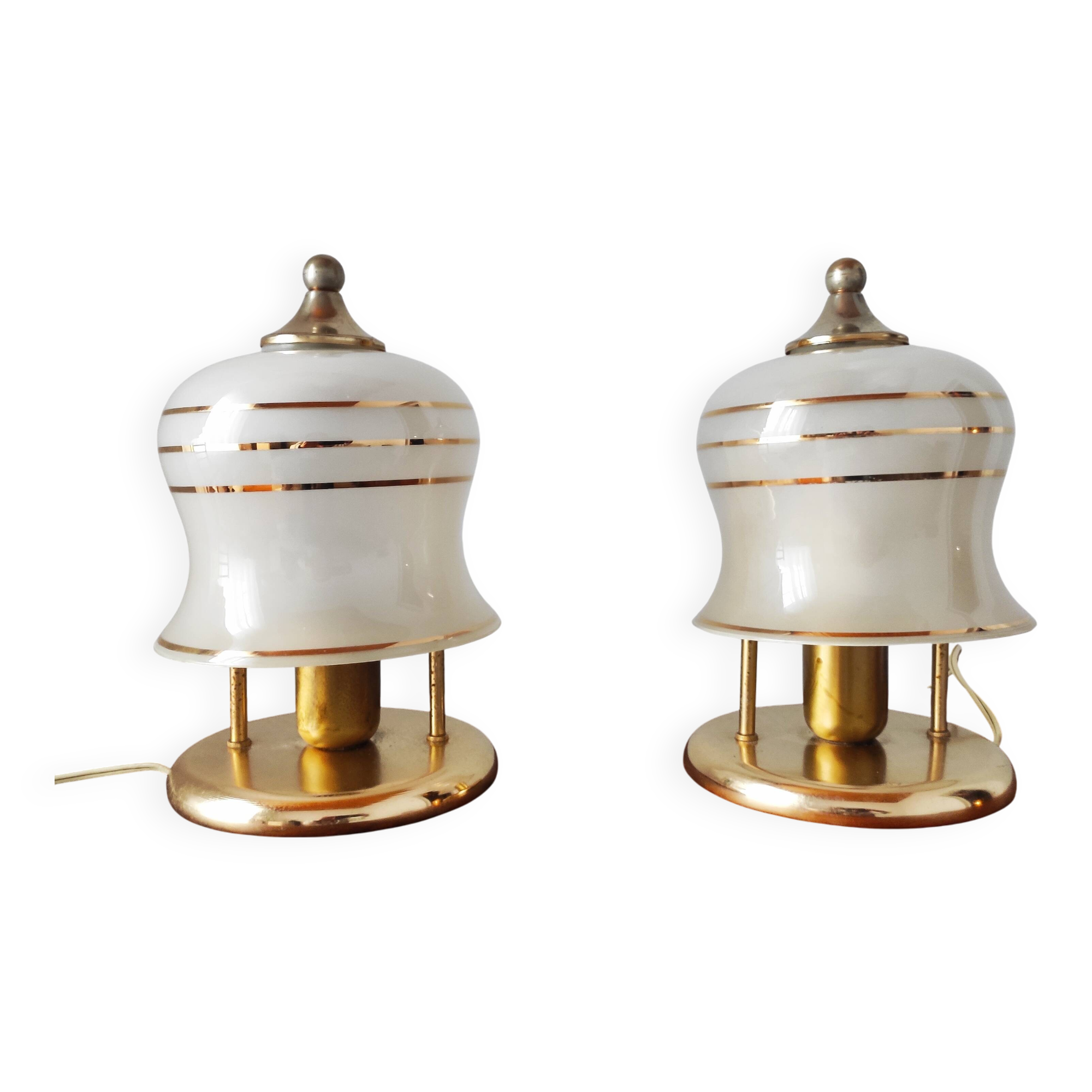 Pair of antique art deco lamps