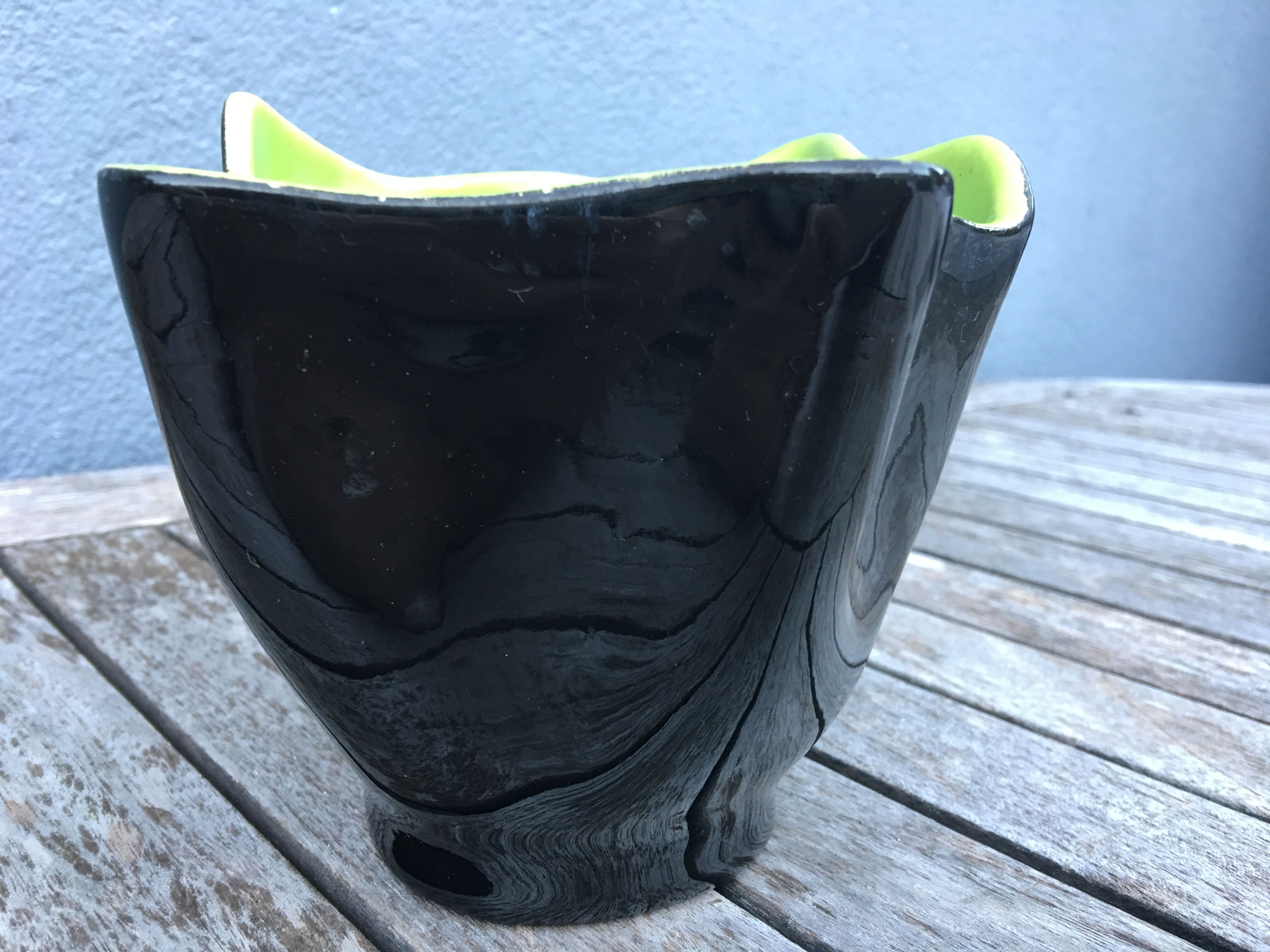 Two-tone folded ceramic vase, 1950/60